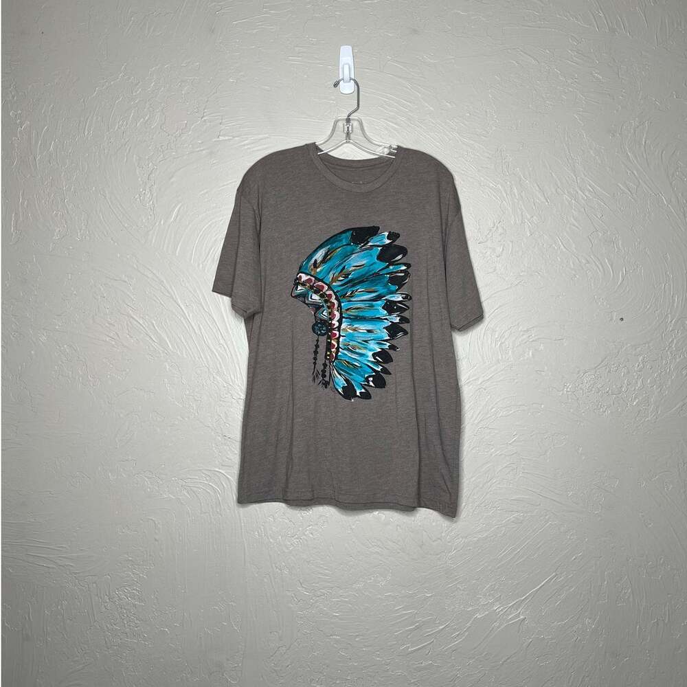 Texas True Women's XL Brown Western Headdress Graphic Tee